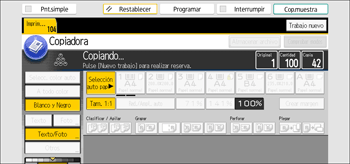 Ilustración de la pantalla del panel de mandos