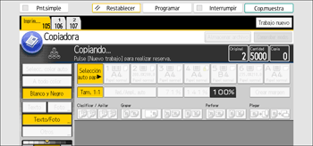 Ilustración de la pantalla del panel de mandos