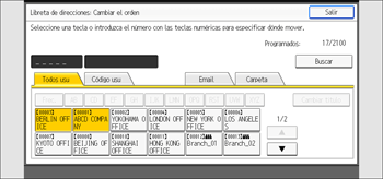 Ilustración de la pantalla del panel de mandos