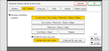 Ilustración de la pantalla del panel de mandos