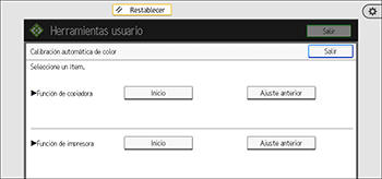 Ilustración de la pantalla del panel de mandos