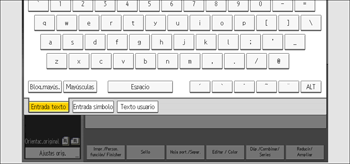 Ilustración de la pantalla del panel de mandos