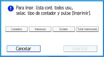 Ilustración de la pantalla del panel de mandos