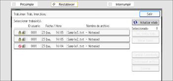 Ilustración de la pantalla del panel de mandos