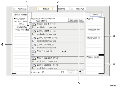 Käyttöpaneelin numeroitu näyttö