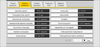 Käyttöpaneelin näyttö