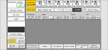Illustration de l'écran du panneau de commande