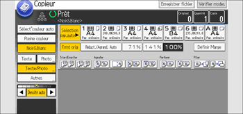 Illustration de l'écran du panneau de commande