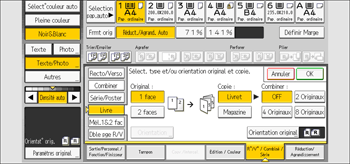 Illustration de l'écran du panneau de commande