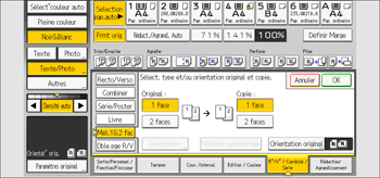 Illustration de l'écran du panneau de commande