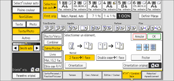 Illustration de l'écran du panneau de commande