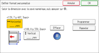 Illustration de l'écran du panneau de commande