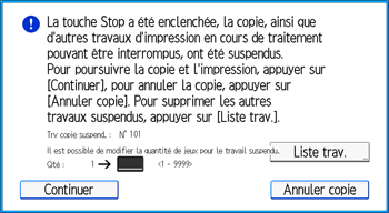 Illustration de l'écran du panneau de commande
