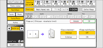 Illustration de l'écran du panneau de commande