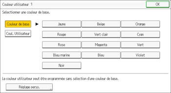 Illustration de l'écran du panneau de commande