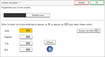 Illustration de l'écran du panneau de commande