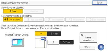 Illustration de l'écran du panneau de commande