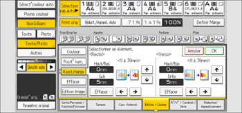Illustration de l'écran du panneau de commande