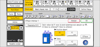 Illustration de l'écran du panneau de commande