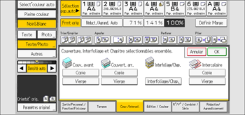 Illustration de l'écran du panneau de commande