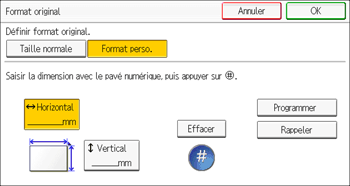 Illustration de l'écran du panneau de commande