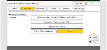 Illustration de l'écran du panneau de commande