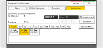 Illustration de l'écran du panneau de commande
