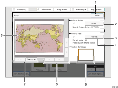 Illustration numérotée du panneau de commande