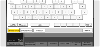 Illustration de l'écran du panneau de commande