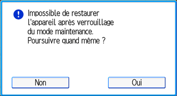 Illustration de l'écran du panneau de commande
