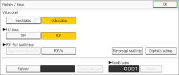 A kezelőpanel ismertetése