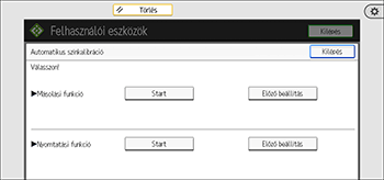 A kezelőpanel ismertetése