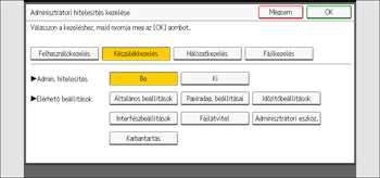 A kezelőpanel ismertetése