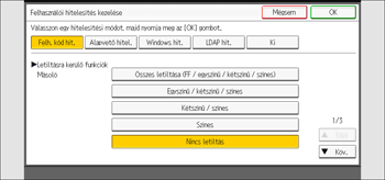 A kezelőpanel ismertetése