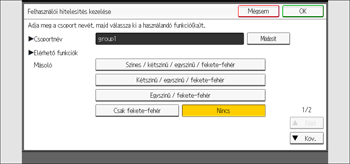 A kezelőpanel ismertetése