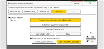 A kezelőpanel ismertetése