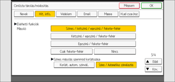 A kezelőpanel ismertetése
