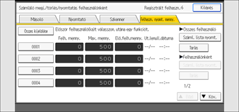 A kezelőpanel ismertetése