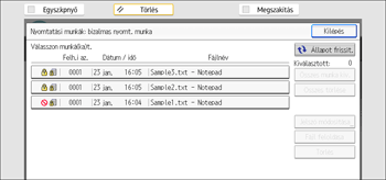 A kezelőpanel ismertetése