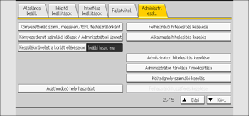 A kezelőpanel ismertetése
