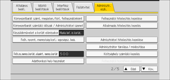 A kezelőpanel ismertetése
