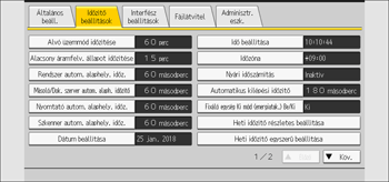 A kezelőpanel ismertetése