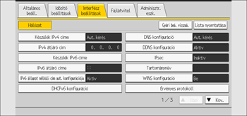 A kezelőpanel ismertetése