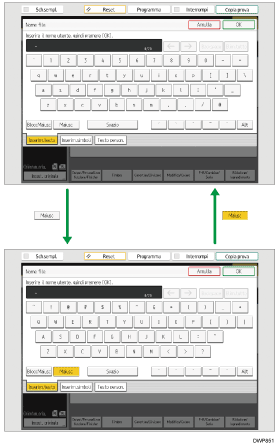 Illustrazione dei tasti