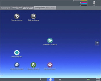 Illustrazione della schermata sul pannello di controllo