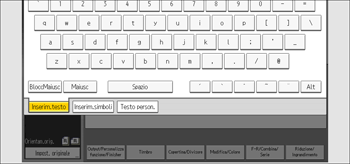 Illustrazione della schermata sul pannello di controllo