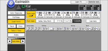 Illustrasjon av betjeningspanelet