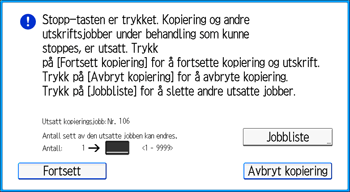 Illustrasjon av betjeningspanelet