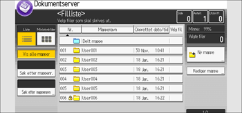 Illustrasjon av betjeningspanelet