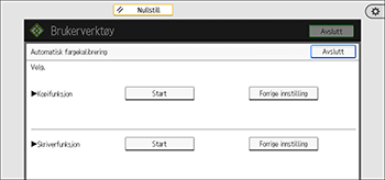 Illustrasjon av betjeningspanelet